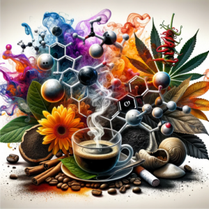 A collage of different depictions of alkaloids.